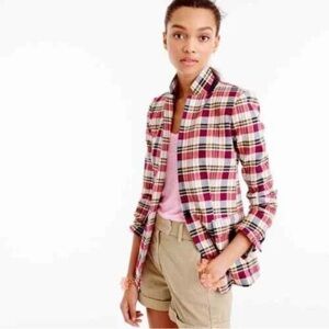 J. Crew Multicolor Plaid Blazer